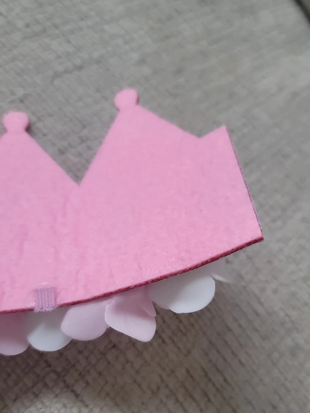 Pink Glitter Birthday Crown with Floral Trim